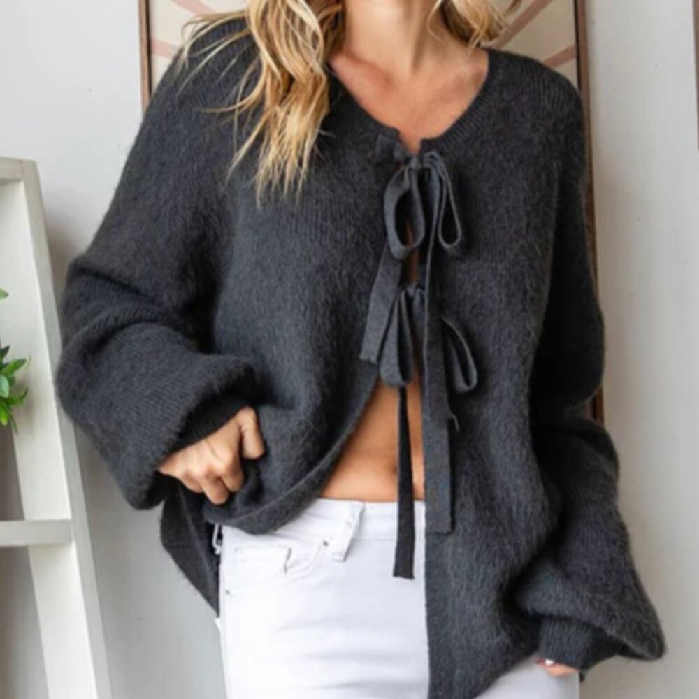 FIRST LOVE Tie Front Cardigan - NWOT